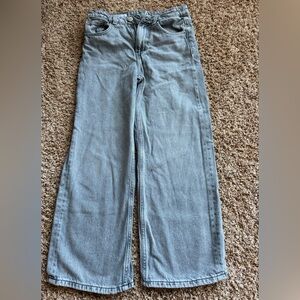 Zara jeans, wide leg, grey, adjustable waist, size 10